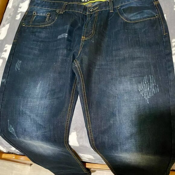 LOG Men's Dark Blue Denim Jeans [38x32] - Picture 4 of 7